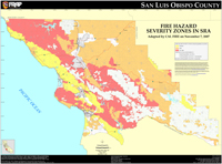 San Luis Obispo fire hazard severity zones in SRA