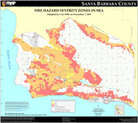 Santa barbara fire hazard severity zones in SRA