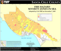 Santa cruz fire hazard severity zones in SRA