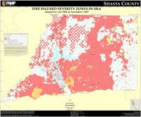 shasta fire hazard severity zones in SRA