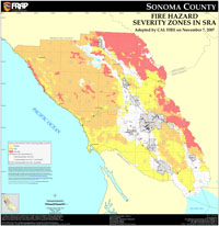 Sonoma Fire hazard severity zones in SRA