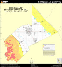 Stanislaus fire hazard severity zones in SRA